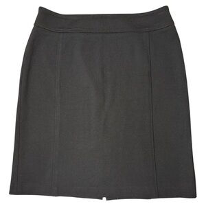 Semantiks Black Stretch Midi Skirt Medium Petite Back Zipper Knee Length EUC